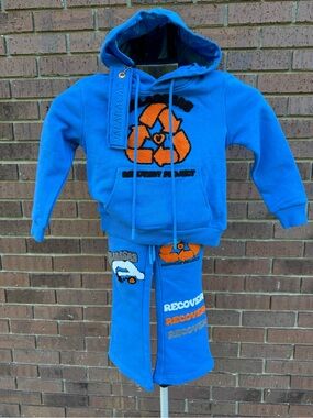 Valabasas Kids Discovery Project Sweatsuit Tracksuit Blue Set Child Size 1/2 T